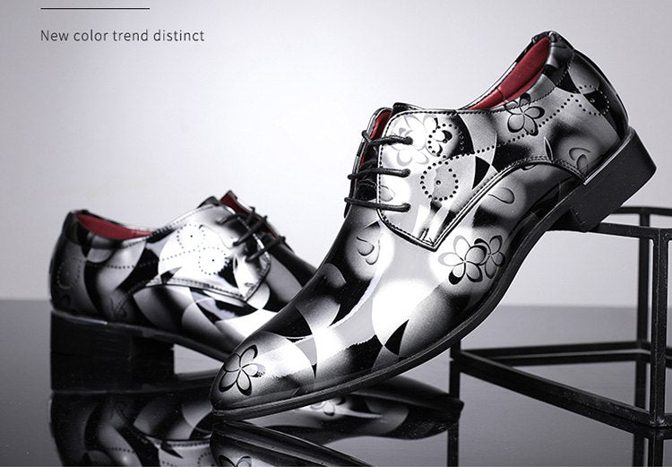 Trendy Men's Pointed Leather Shoes for Barbers