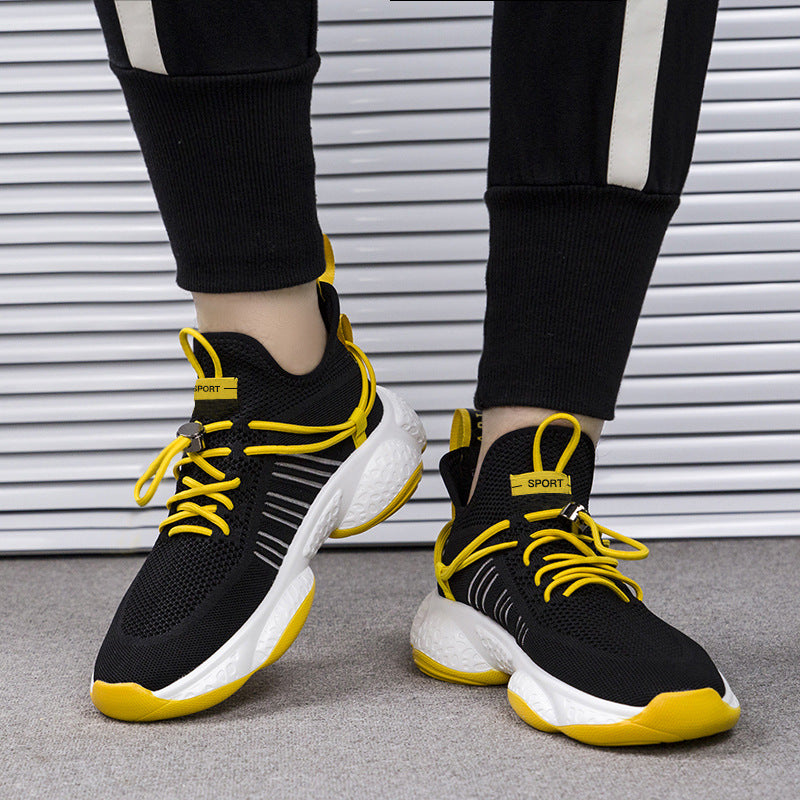 Soft Sole Men's Casual Sneakers, Versatile Knit Shoes
