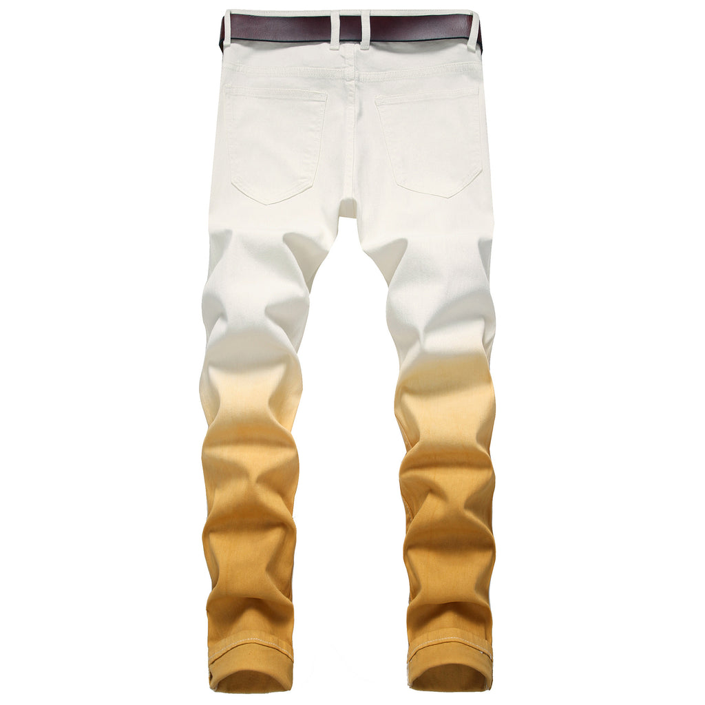 Personalized Gradually Red Stretch Slim-fit Jeans