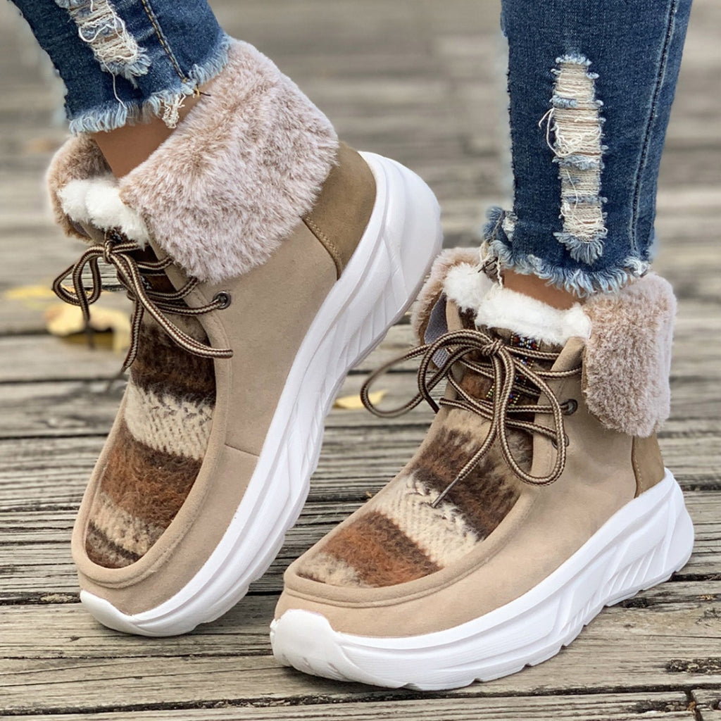 Winter Thick Sole Women's Snow Boots with Fur Lining