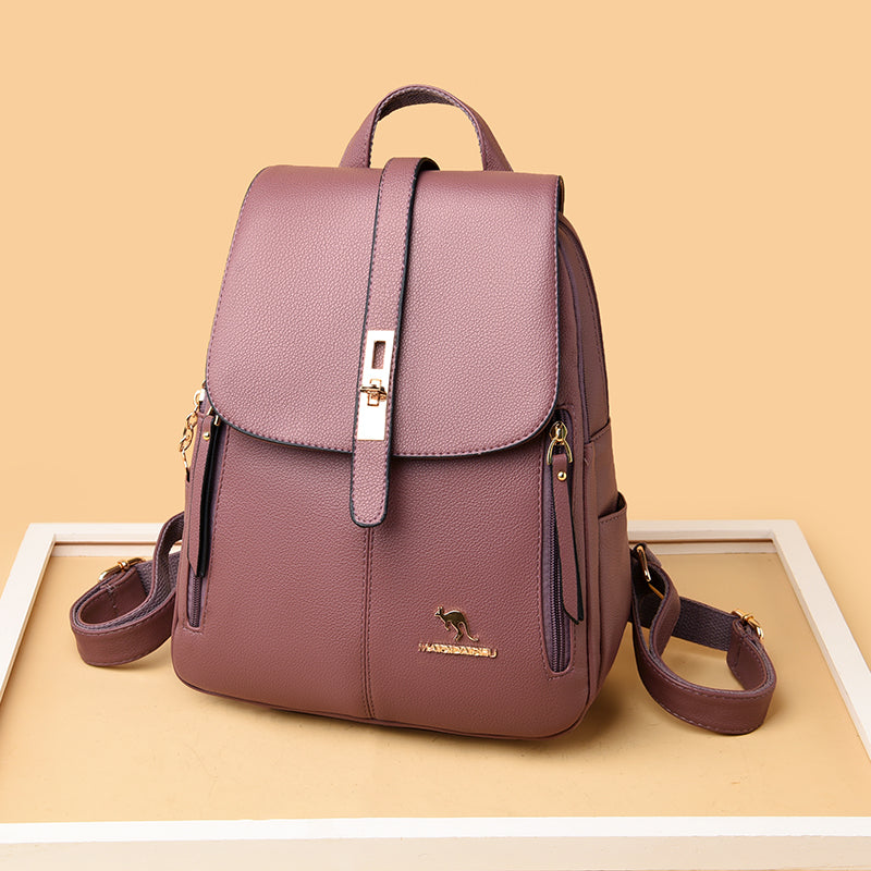 Fashion Leather Backpack for Women - Travel & School Use