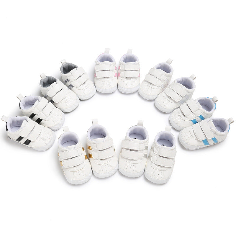 Baby Velcro White Sneakers - Soft Sole Toddler Shoes