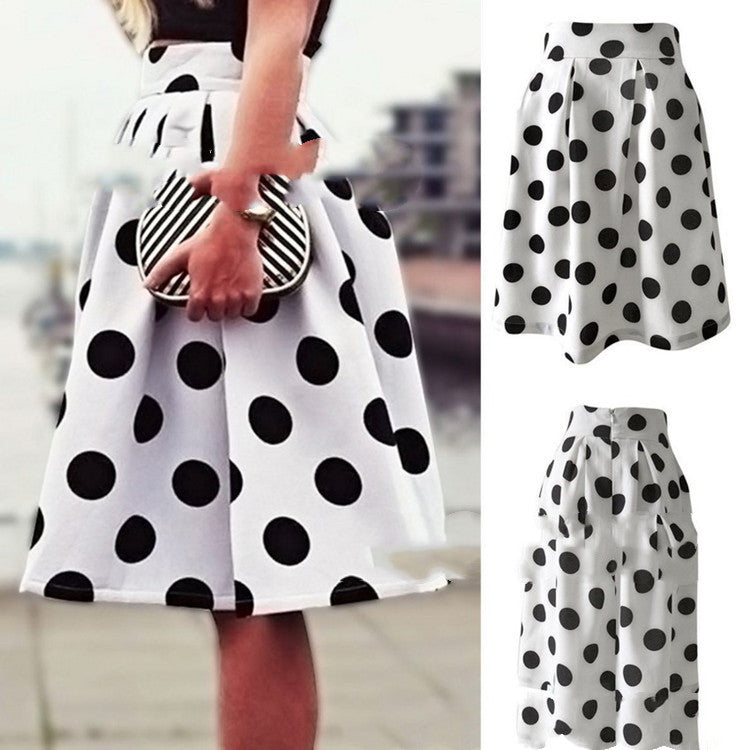 High Waist Pleated A-Line Midi Skirt