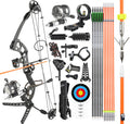 surwolf Bowfishing Compound Bow Kit Ready to Fish Kit with Bowfishing Reel Bow Fishing Arrows Right & Left Hand for Adult/Youth Fishing Hunting Target Shooting (Right Handed Black)