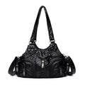 I IHAYNER Purses and Handbags for Women Hobo Tote Purse Soft PU Leather Satchel Shoulder Bag with Multi-Pocket Black