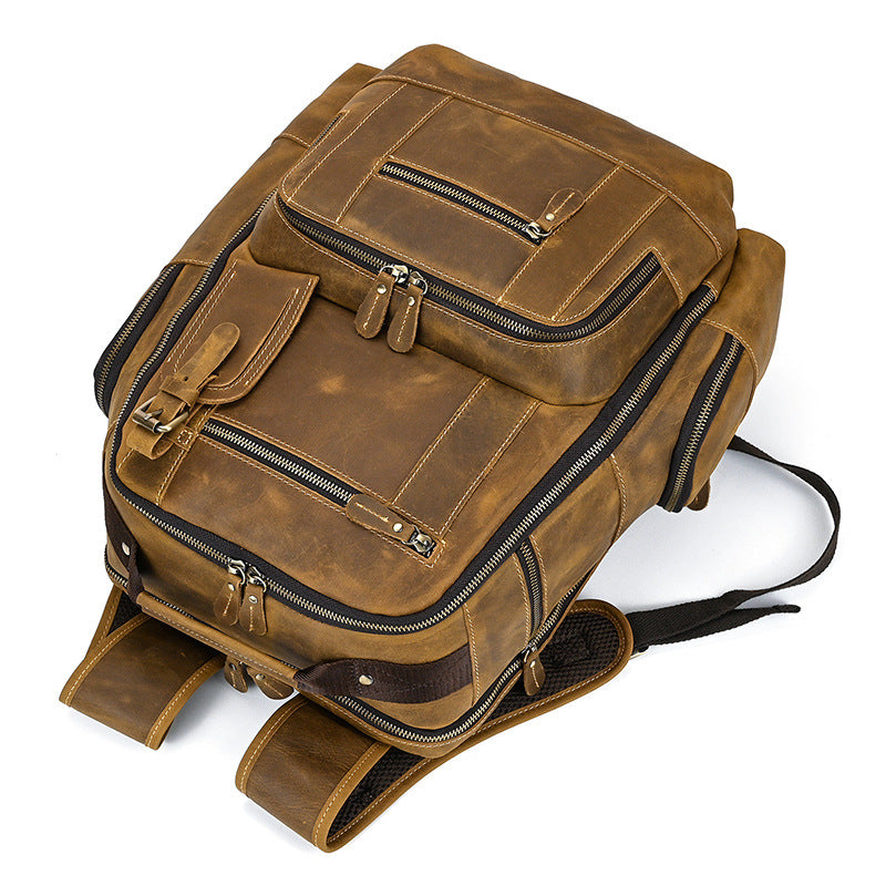 Vintage Genuine Leather 15.6-Inch Men's Backpack