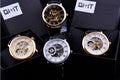 Hollow Design Manual Mechanical Watch with Leather Strap
