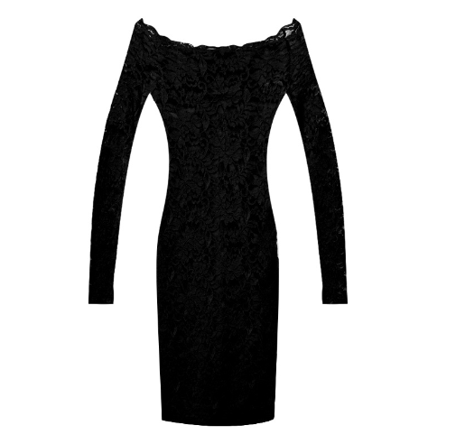 Lace Bodycon Dress with Off-Shoulder Design