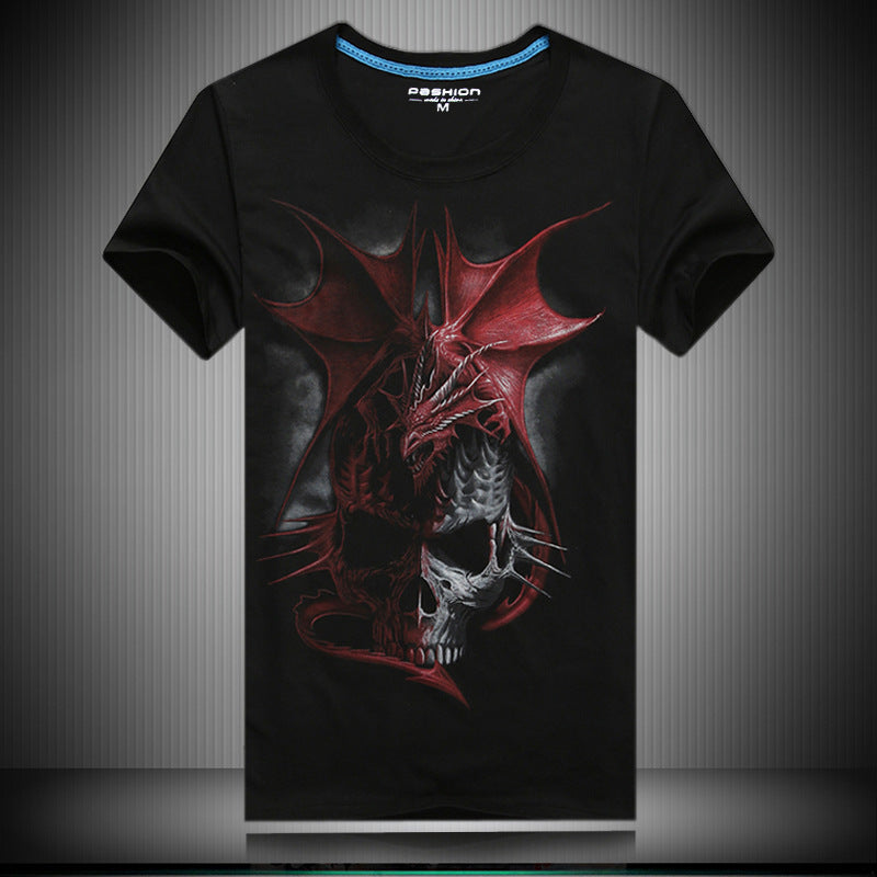 3D Printed Men's Skull T-Shirt - Short Sleeve