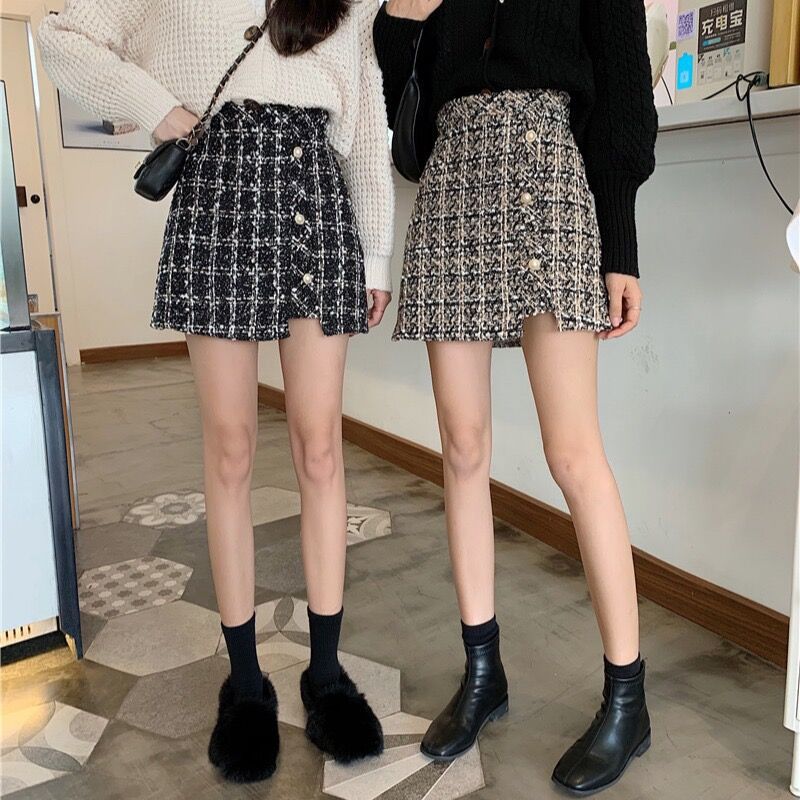 High Waist A-line Skirt with Slit for Women