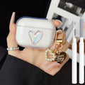Cute AirPods Pro 2nd/1st Generation Case Clear Girly 3D Heart Design Soft TPU Protective Cover Apple iPod Pro 2/1 Case with Cleaner Kit & Keychain Girls Women Heart