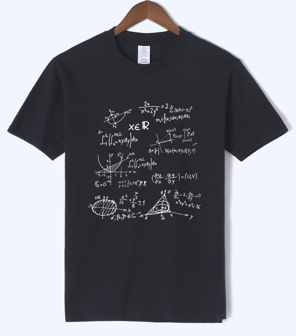 Math Formula Printed Cotton Crew Neck Men's T-Shirt