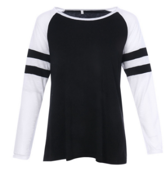 Color Block Long Sleeve Crew Neck Baseball T-Shirt