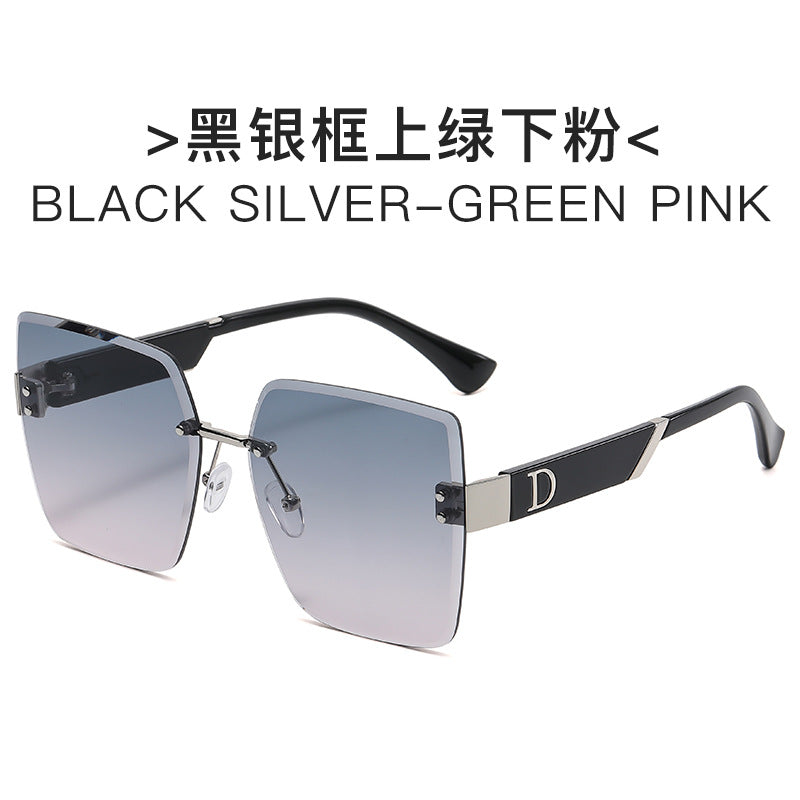 Fashionable Frameless Sunglasses for Women - Oversized