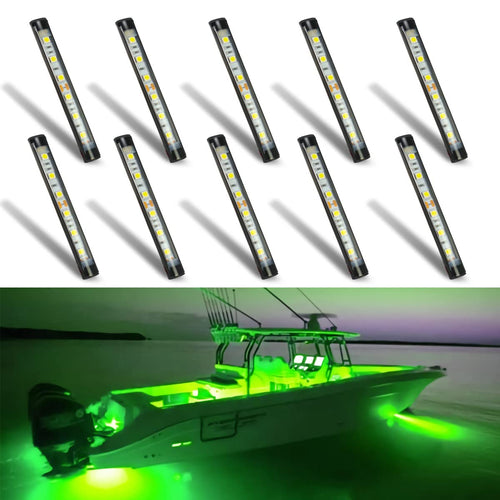 Boaton Marine Led Boat Lights Night Fishing Lights Boat Interior Lights No Drilling Install Boat Deck Lights Courtesy Lights Green