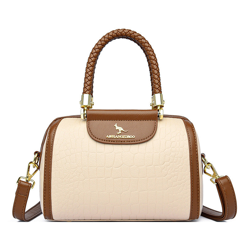 Contrast Color Crocodile Pattern Women's Tote Bag