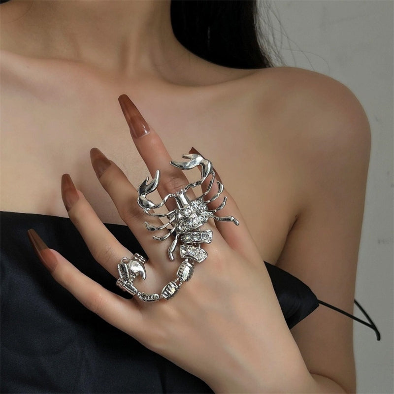 Exaggerated Hip-hop Punk Metal Scorpion Ring for Women