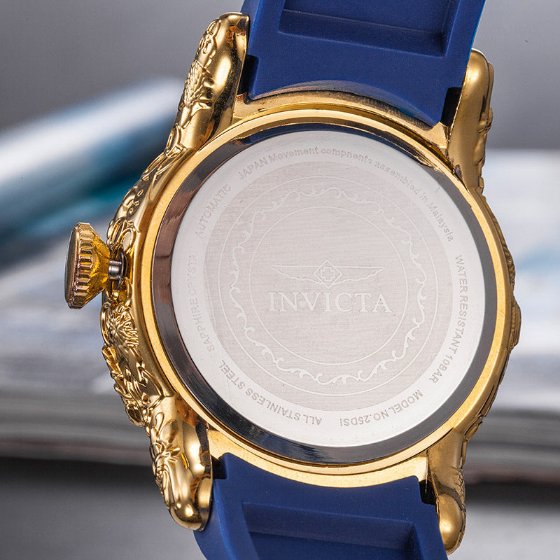 Invicta Men's Quartz Watch with Steel Band and Large Dial