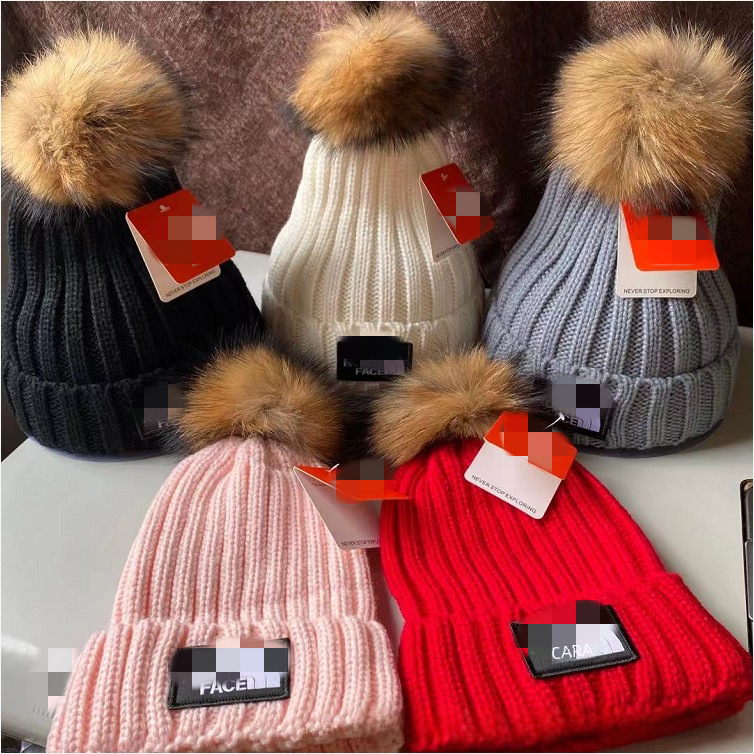 2023 New European Knit Beanie with Real Fur Pom-Pom