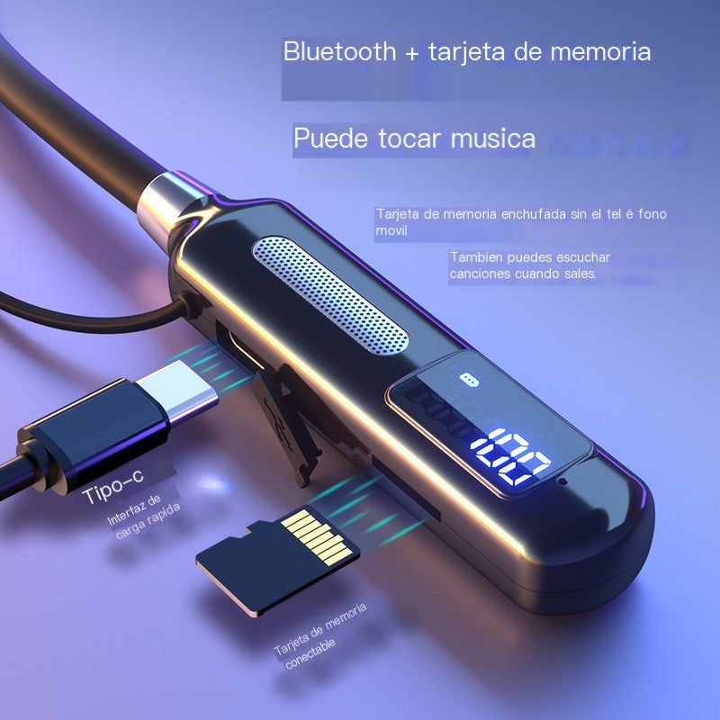 Smart Digital Display Neckband Wireless Earbuds