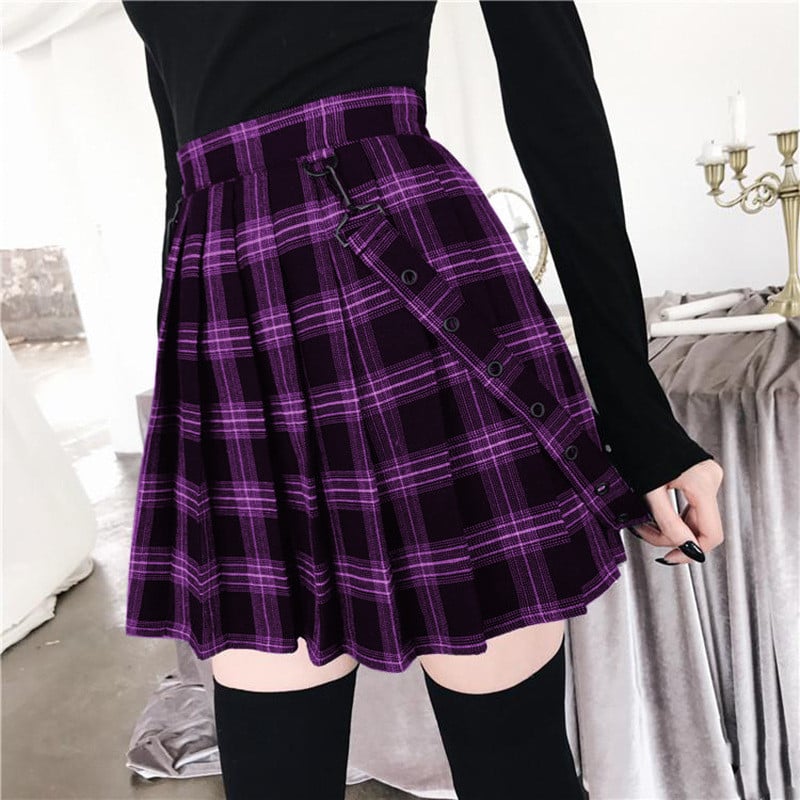 High Waist A-Line Pleated Skirt