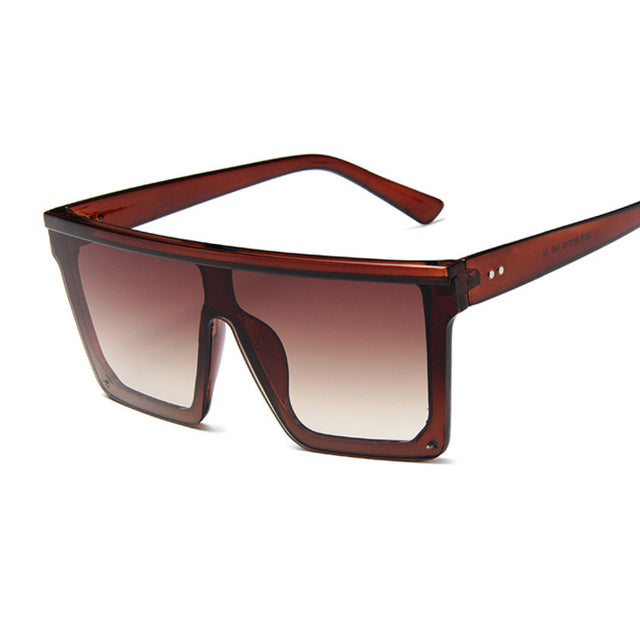 Oversized Black Square Sunglasses for Men and Women