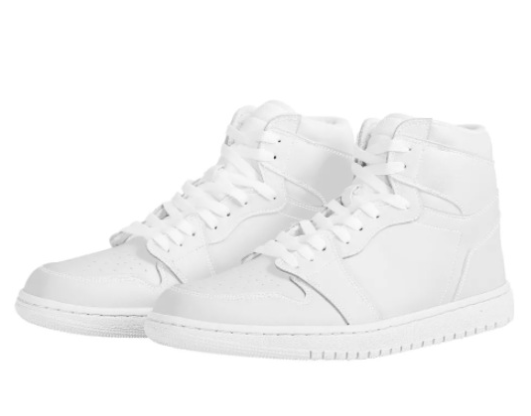 Customizable White High-top Lace-up Basketball Sneakers