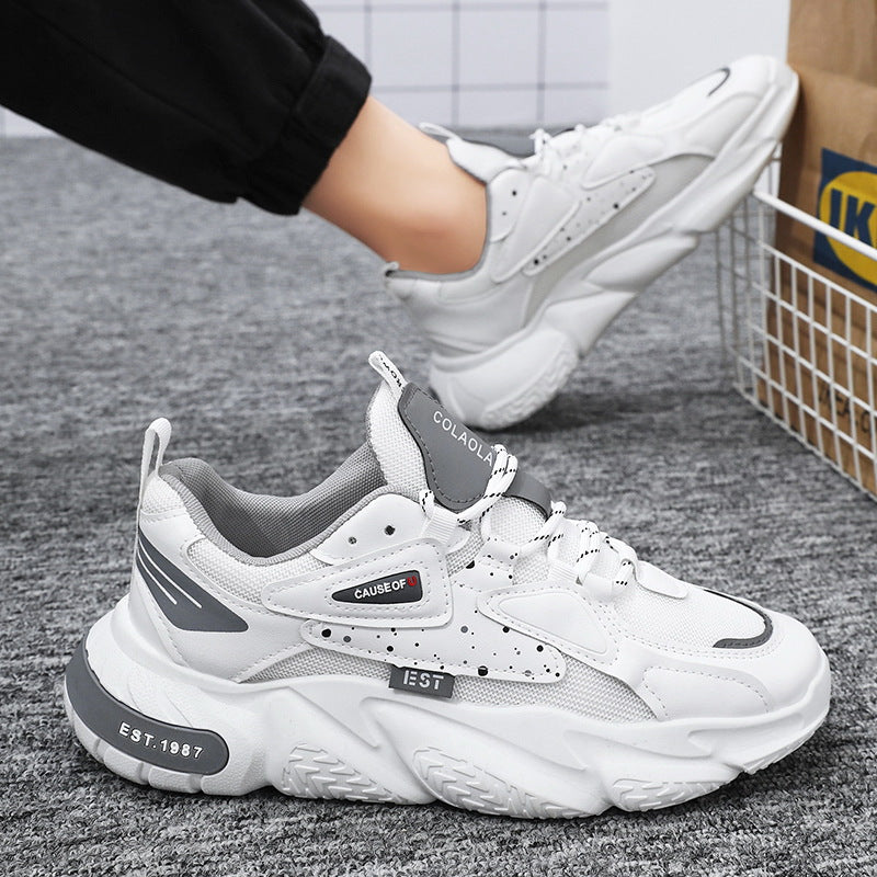 Spring Men's Breathable Casual Sneakers Thick Sole