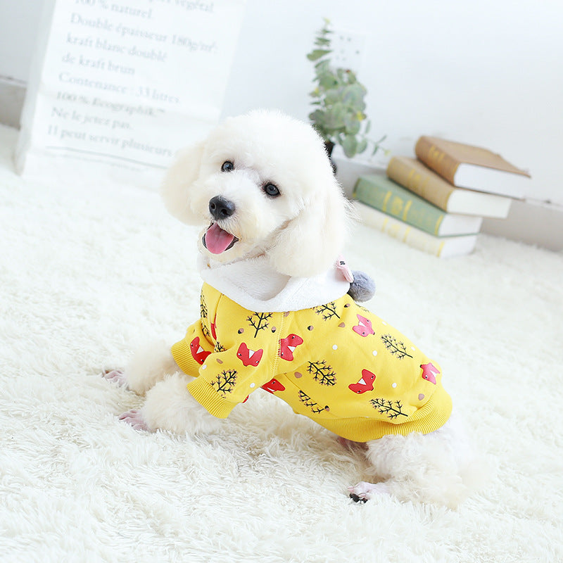 New Autumn Winter Pet Dog Clothing - Cotton Fleece Wear