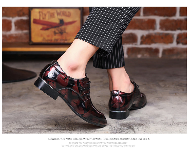 Trendy Men's Pointed Leather Shoes for Barbers