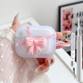 GARTOO Cute AirPods Pro 2nd/1st Generation Clear Case Girly 3D Bow Design Soft TPU Protective Shockproof Kawaii Apple iPod Pro 2/1 Gen Cover with Cleaner Pen & Keychain Girls Women