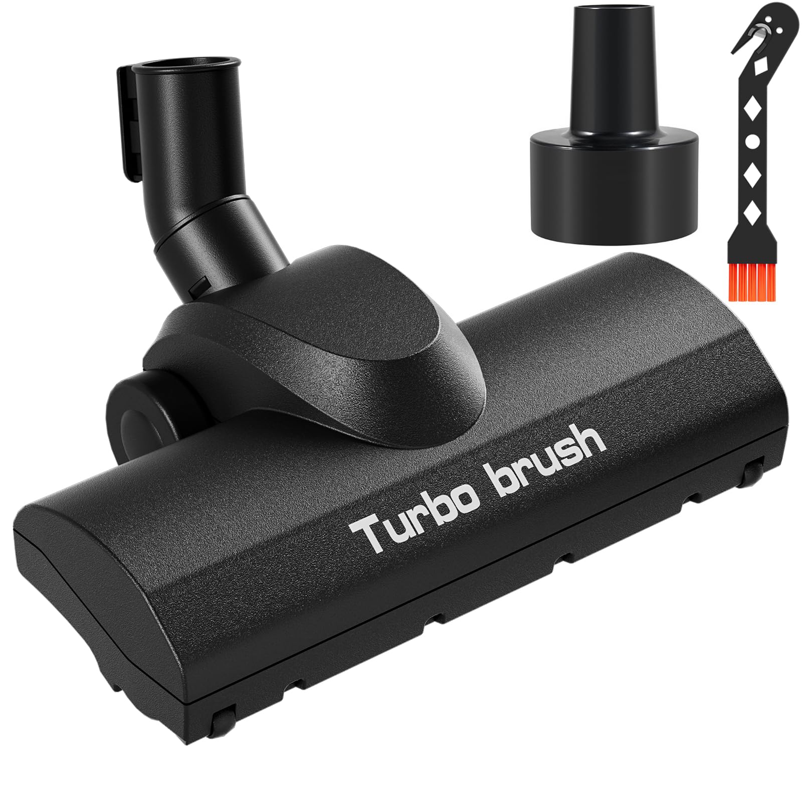 Turbo Brush Head Shop Vac Accessory 1.25" with 2.5" Hose Adapter as 1-1/4" 2-1/2" Shopvac Attachment Wet Dry Vacuum Adaptor Ideal for Pet Hair Removal on Carpets Area Rugs Hardfloors
