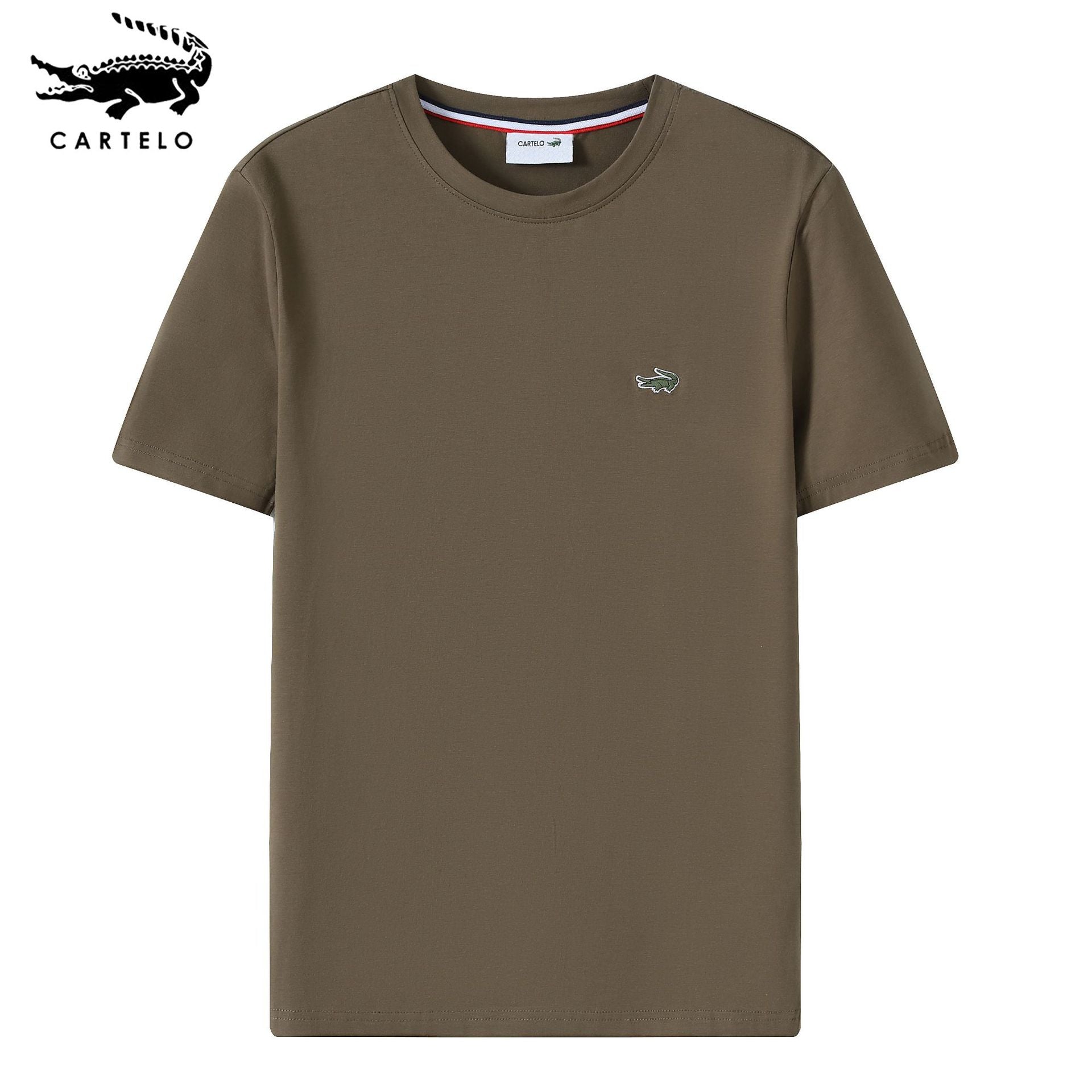 Comfortable Solid Color Cotton Crew Neck T-Shirt