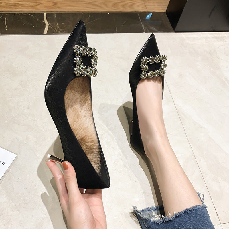 Elegant Satin Pointed Toe High Heel Women's Shoes