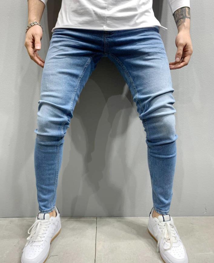 Men's Ripped Knee Zipper Slim Fit Jeans (Cross-Border)