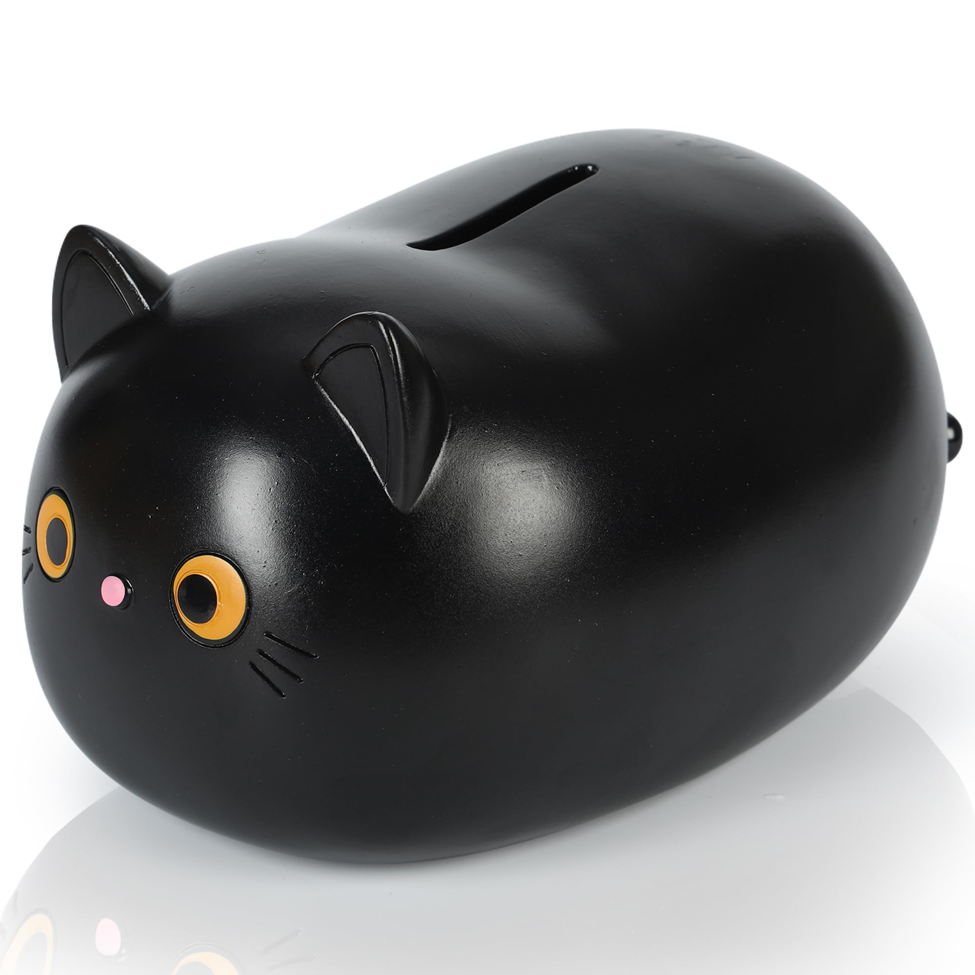 H&W Black Cat Piggy Bank for GirlsPlastic Coin BankUnbreakable Money BankCute Piggy Bank for KidsFirst Money BoxBest Birthday