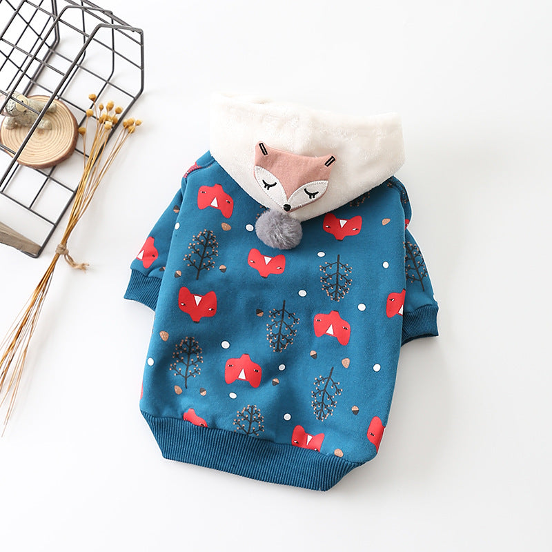 New Autumn Winter Pet Dog Clothing - Cotton Fleece Wear