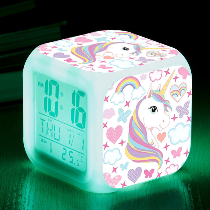 Unicorn Colorful Square Alarm Clock - Creative Design