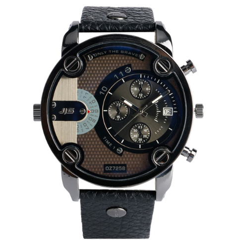 Fashion Large Dial Steel Band Quartz Watch for Men