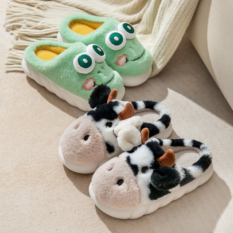Women's Cotton Slippers with Thick Non-Slip Sole