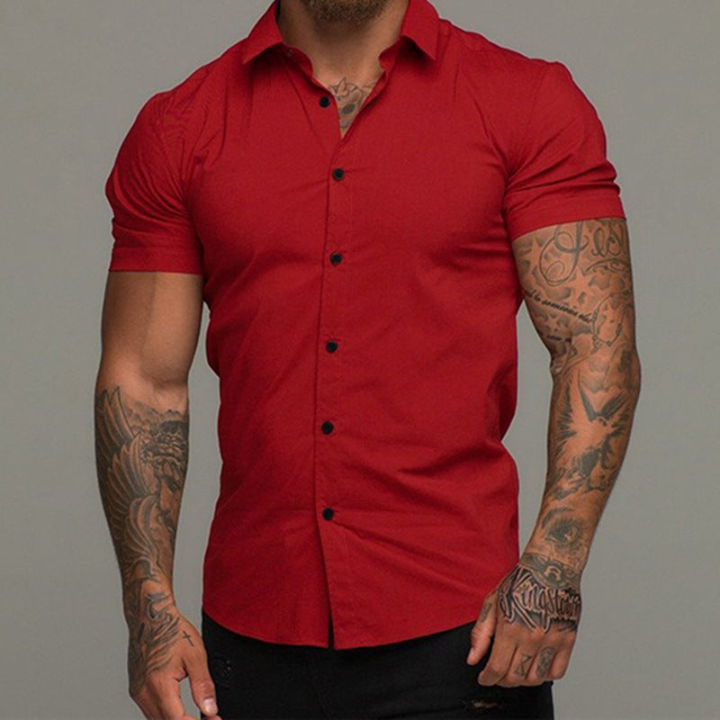 Men's Muscle Fit Short Sleeve Polo Shirt - Casual Stretch