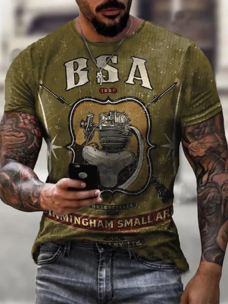 Men's Casual 3D Digital Print Short Sleeve T-Shirt