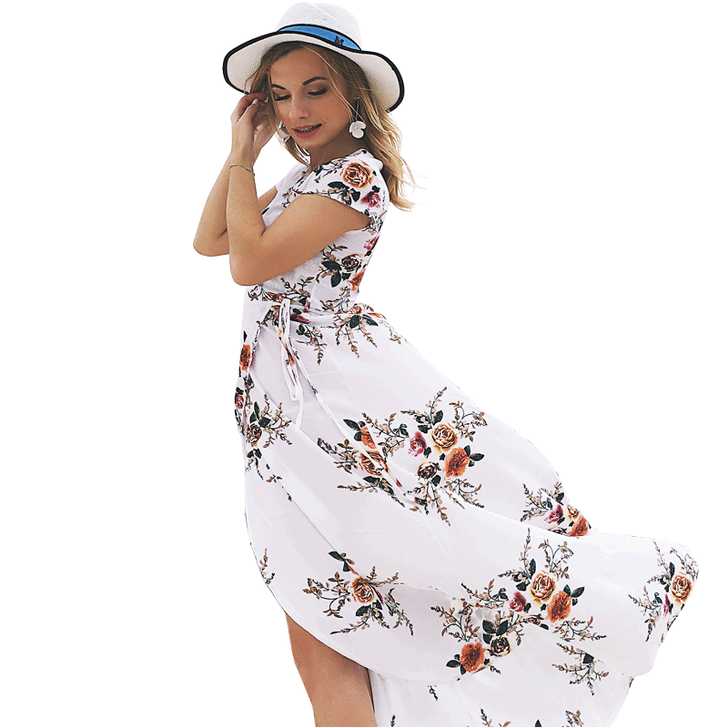 LIVA Chiffon Split Maxi Dress for Beach Wear