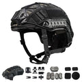 TacSnake Tactical Airsoft Paintball Fast Helmet with Helmet Cover PJ Type Tactical Multifunctional Protective NVG Mount