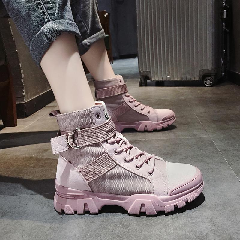 Women's Retro High-Top Martin Boots with Thick Sole