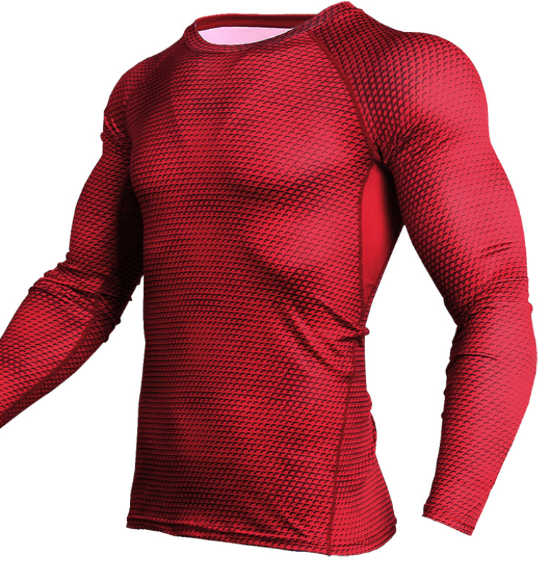 Men's 3D Printed Long Sleeve Workout T-Shirt