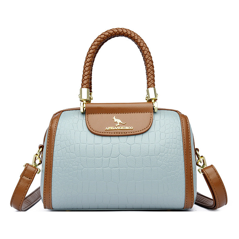 Contrast Color Crocodile Pattern Women's Tote Bag
