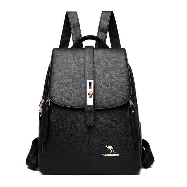 Fashion Leather Backpack for Women - Travel & School Use