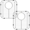 Homics Bottom of Sink Protector Rack Stainless Steel 13.2"x11.6" Sink Grid Dish Drying Rack Grate with Rear Drain Hole 2 Packs