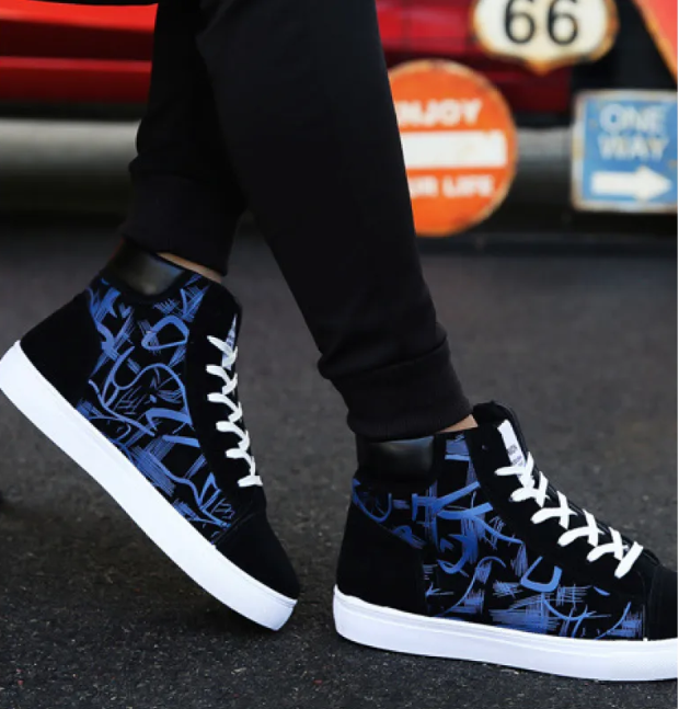 Men's Korean Style High Top Canvas Sneakers